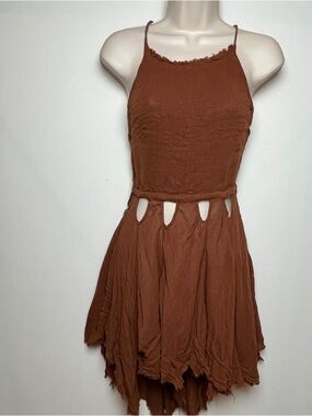 Free People Cutout Sundress Open Tie Back Beach Bohemian Festival Small